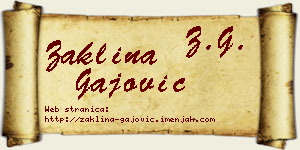 Žaklina Gajović vizit kartica